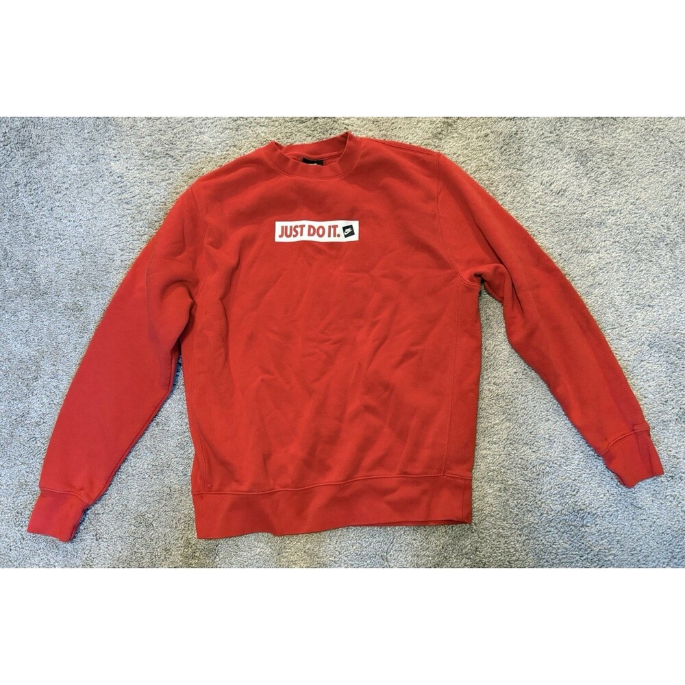 Nike Just Do It Red Crewneck Sweatshirt Men’s  Size Medium
